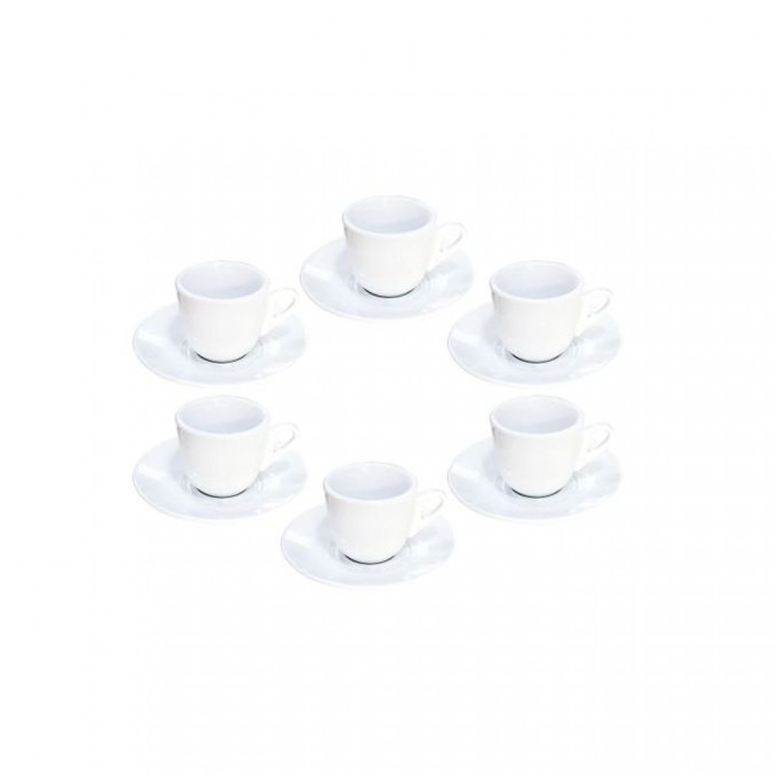 Lot De 6 Tasses à Café Revol Jaunes Avec Sous-tasses - Porcelaine Art Déco Vintage